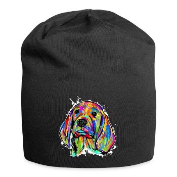 Haustiere Hund Kuscheltier Lieblingstier Tiere - Jersey-Beanie - Schwarz - Vorne