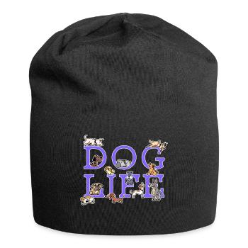 Hund Lieblingstier Welpe Haustiere Kuscheltier - Jersey-Beanie - Schwarz - Vorne