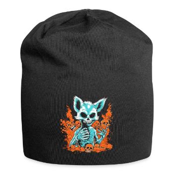 Halloween Fox Skeleton - Jersey Beanie - black - Front
