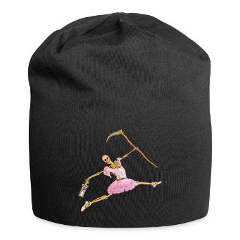 Das außergewöhnliche Hobby des Sensenmannes - Jersey-Beanie - Schwarz - Vorne
