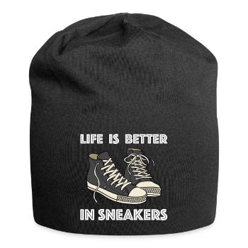 In Sneakers ist das Leben besser | Schuhe, Mode - Jersey-Beanie - Schwarz - Vorne