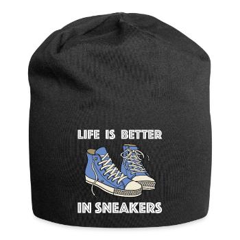 In Sneakers ist das Leben besser | Schuhe, Mode - Jersey-Beanie - Schwarz - Vorne