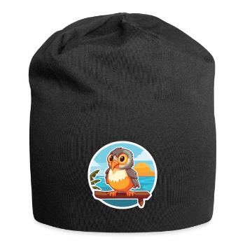Kuckuck lustige Karikatur Kawaii Strand Illustration - Jersey-Beanie - Schwarz - Vorne