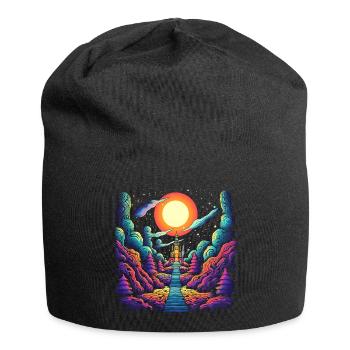 Stairway to Heaven - Psychedelic Castle Art - Jersey Beanie - black - Front