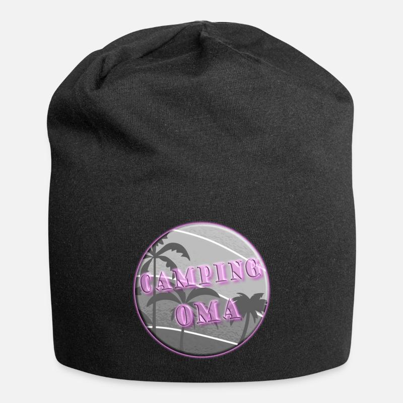 Camping Oma - Jersey-Beanie - Schwarz
