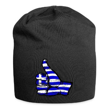 Drapeau de la Grèce Tout effacer l’icône - Bonnet en jersey - noir - Devant