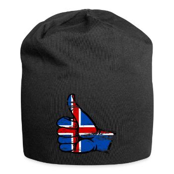 Drapeau de l’Islande Tout effacer l’icône utilisée - Bonnet en jersey - noir - Devant