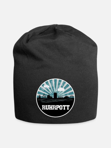 Ruhrpott Blue Hour Skyline - Jersey-Beanie - Schwarz