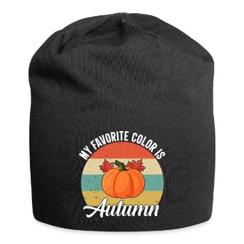 Herbst - Jersey-Beanie - Schwarz - Vorne