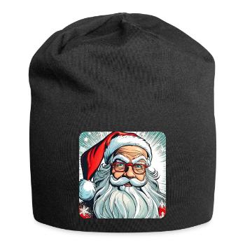 Funny Santa Claus with glasses - Jersey Beanie - black - Front
