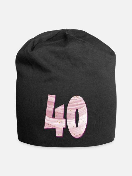 ZAHL 40 VIERZIG - VIERZIGJÄHRIGE GEBURTSTAG - Jersey-Beanie - Schwarz