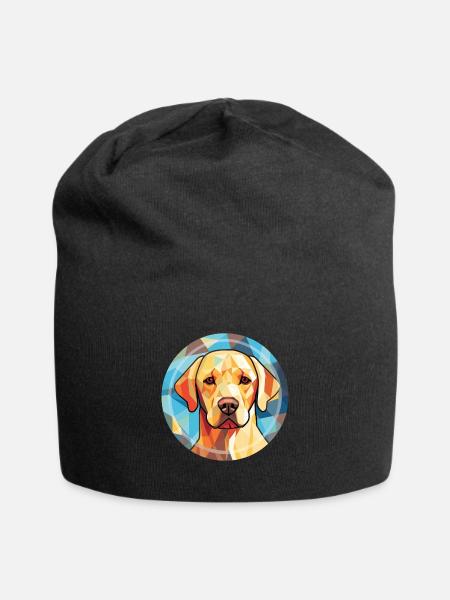 Labrador Retriever Hund Rasse buntes Aquarell - Jersey-Beanie - Schwarz