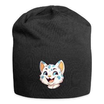 Australian Spotted Mist Cat Cartoon Watercolor Art - Jersey Beanie - black - Front