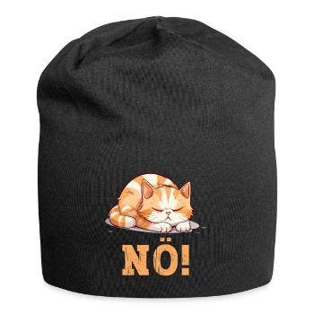 Nö Einfach Nö No Nein Katze Kater Lustig Spruch - Jersey-Beanie - Schwarz - Vorne