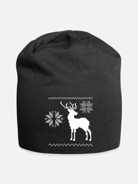Rentier - Jersey-Beanie - Schwarz