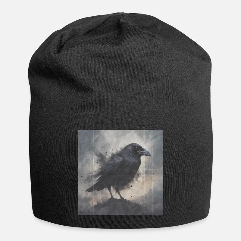 Dunkler Rabe - Jersey-Beanie - Schwarz