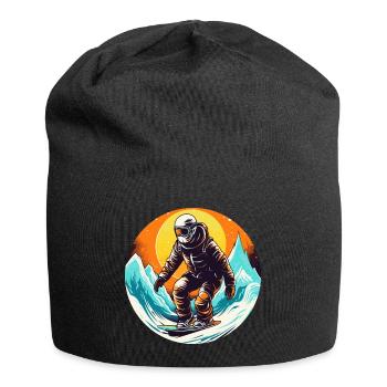 Snowboarding or skiing and then après-ski - Jersey Beanie - black - Front