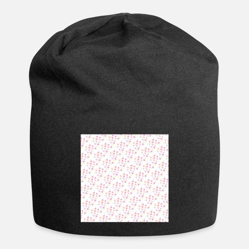 Polkadot Blanc Rose - Bonnet en jersey - noir