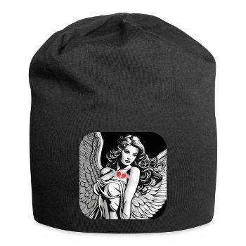 Angel broken heart tattoo - Jersey Beanie - black - Front