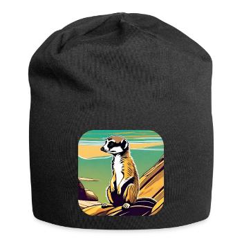 Cute meerkat - Jersey Beanie - black - Front