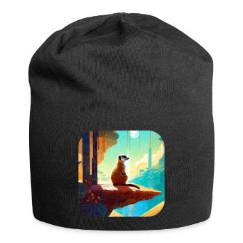 Cute meerkat - Jersey Beanie - black - Front