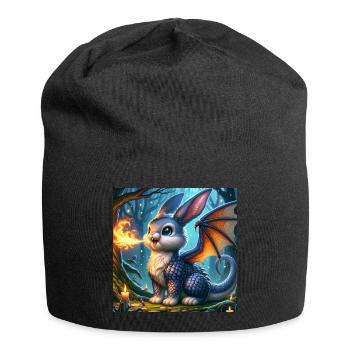 Fire Breathing Bunny Dragon #02 - Jersey Beanie - black - Front