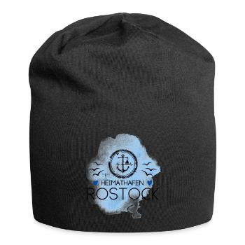 Rostock Liebe Heimathafen Ostsee - Jersey-Beanie - Schwarz - Vorne