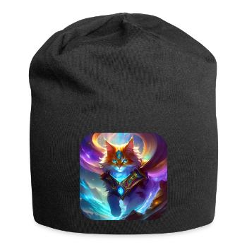 Chat magique mystique - Bonnet en jersey - noir - Devant
