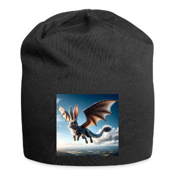 Fliegender Hase Drache #01 - Jersey-Beanie - Schwarz - Vorne