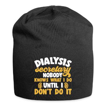 Dialyse Sekretärin Dialysefachkraft - Jersey-Beanie - Schwarz - Vorne