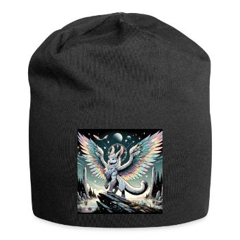 Mythischer Hasendrache - Jersey-Beanie - Schwarz - Vorne