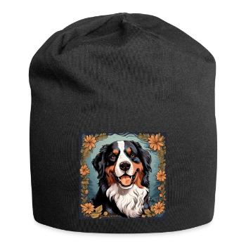 Berner Sennenhund Hundekopf Hund Retro Design - Jersey-Beanie - Schwarz - Vorne