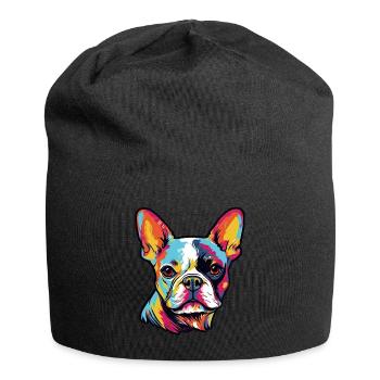 Bouledogue français coloré Frenchie Dog - Bonnet en jersey - noir - Devant
