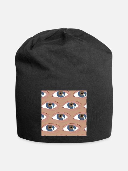 Eyes lined up - Jersey Beanie - black