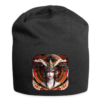 Mystisches Fantasy Girl - Jersey-Beanie - Schwarz - Vorne