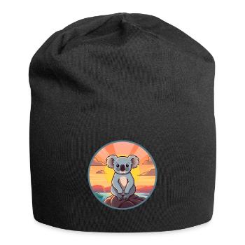 Koala Buntes Aquarell Cartoon Kawaii Tier - Jersey-Beanie - Schwarz - Vorne