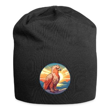 Griffin Colorful Watercolor Cartoon Kawaii Animal - Jersey Beanie - black - Front