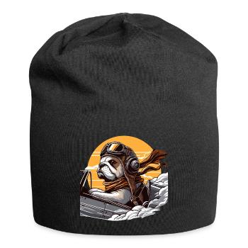 Bulldog Pilot - Jersey-Beanie - Schwarz - Vorne