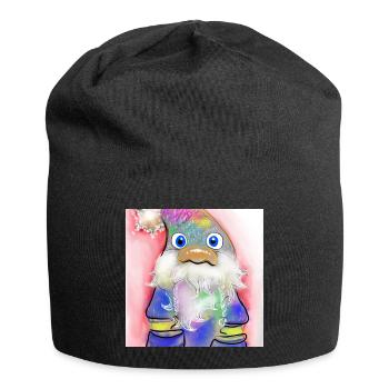 Bunter Weihnachtsmann mit Farbverlauf - Jersey-Beanie - Schwarz - Vorne