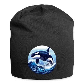 Blauer Orca - Jersey-Beanie - Schwarz - Vorne