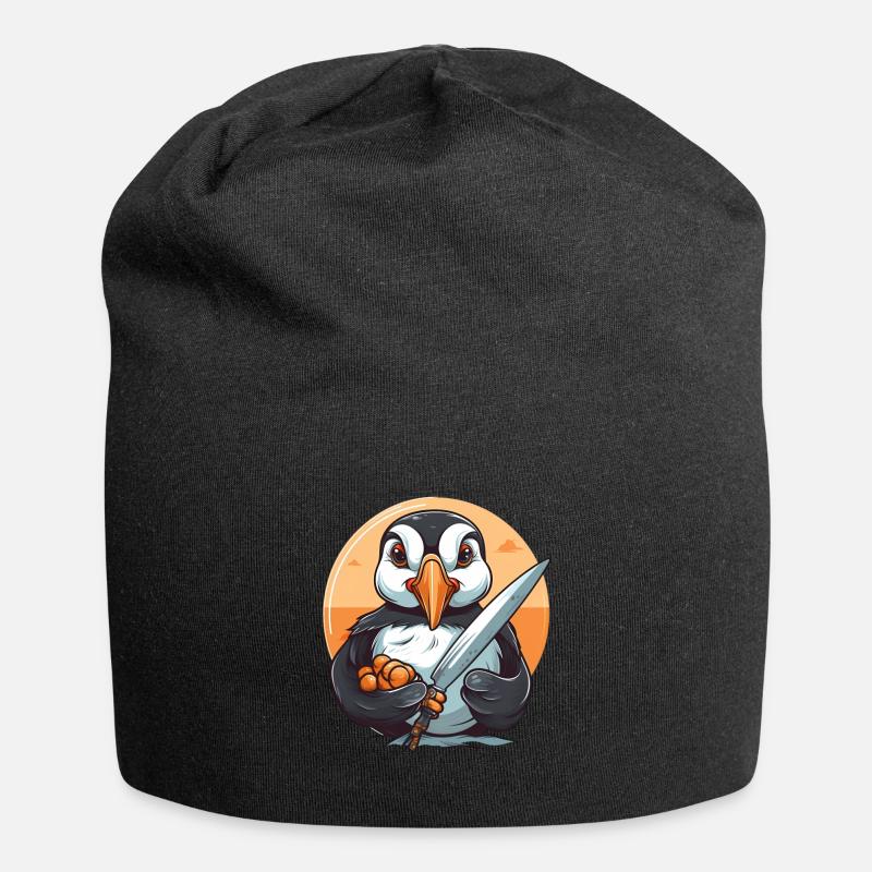 Papageientaucher - Jersey-Beanie - Schwarz