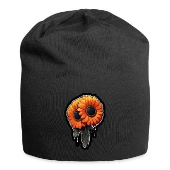 Eye: Orange Flower - Jersey Beanie - black - Front