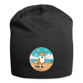 Isländischer Schäferhund Hund Rasse Cartoon Kawaii Hund - Jersey-Beanie - Schwarz - Vorne
