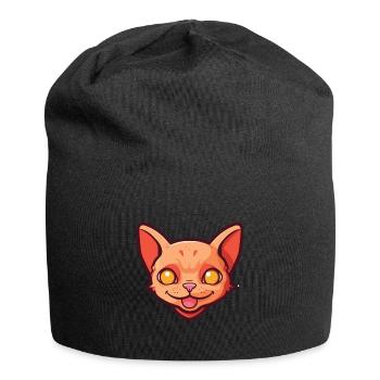 Rote Devon Rex Katze Cartoon Aquarell Illustration - Jersey-Beanie - Schwarz - Vorne