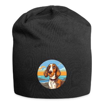 Russe Arlequin Hound chien race Cartoon Kawaii - Bonnet en jersey - noir - Devant