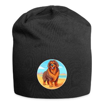 Tibetischer Mastiff Hund Rasse Cartoon Kawaii Clipart - Jersey-Beanie - Schwarz - Vorne