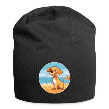 Sabueso Español Hund Rasse Cartoon Kawaii Clipart - Jersey-Beanie - Schwarz - Vorne