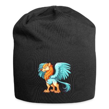 Griffin Colorful Watercolor Cartoon Kawaii Animal - Jersey Beanie - black - Front