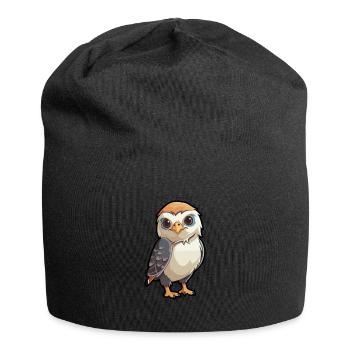Falcon Cute Cartoon Kawaii Watercolor Animal Pet - Jersey Beanie - black - Front