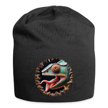 The chameleon is hungry for insects - Jersey Beanie - black - Front